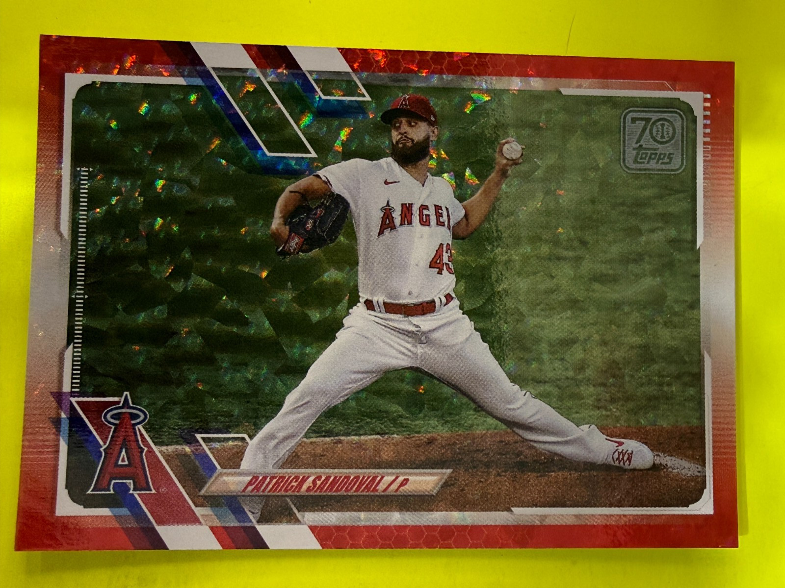 71154 	2021 Topps Red Foil #16 Patrick Sandoval ANGELS 135/199 BK$10