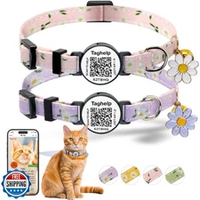 Smart QR Code Cat Collar 2-Pack, Adjustable Safety Breakaway Collar with Digi