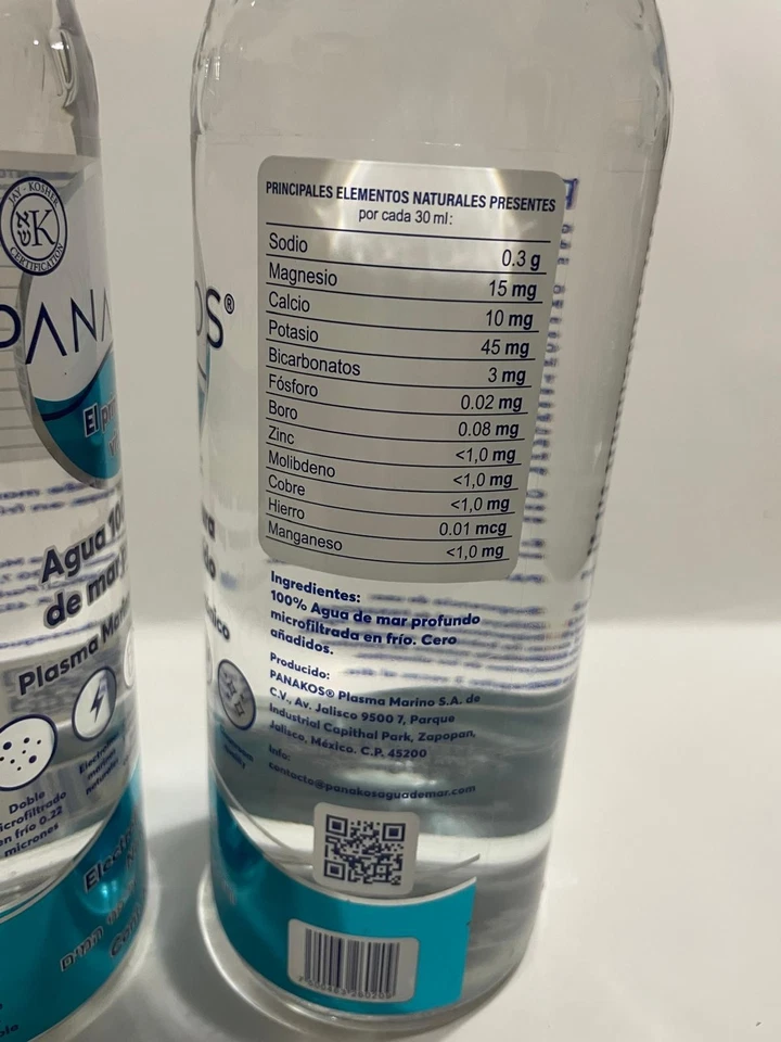 Lot Of 2 Bottles of 1 Lt. SEA WATER Agua De Mar Pure Marine  Lt. Exp July 2026 - Image 4 of 4