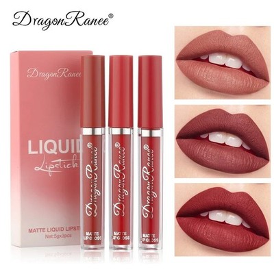 3 PCS Liquid Lipsticks Set For Women Long Lasting Make Up Korean Beauty