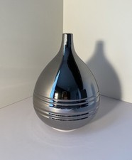 Vase Keramik Silber Chrom T International Style Italy 