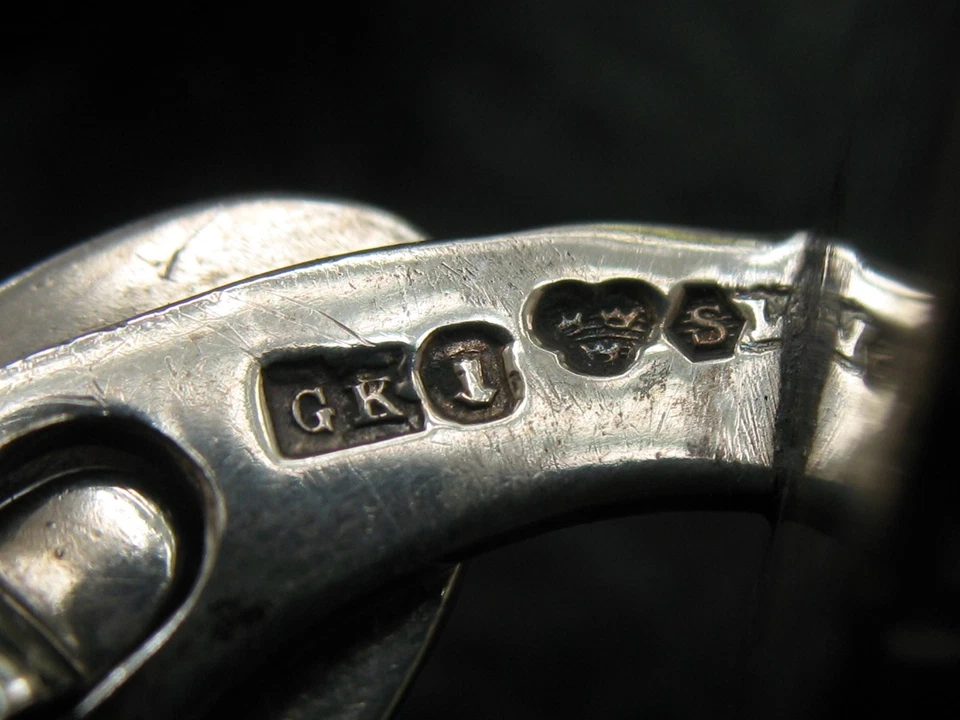 Manschettenknöpfe Silber 925 Schweden Hochfeine Handarbeit mit Streifenachat - Bild 4 von 4