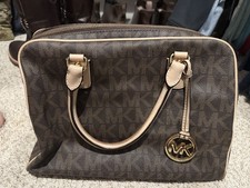 Michael Kors Brown Leather Tote Bag Large MK Purse Shoulder Handbag