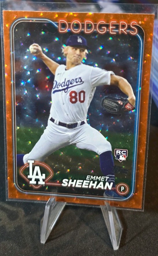 2024 Topps Series 1 - Emmet Sheehan #283 Orange Crackle Foil /299 (RC)