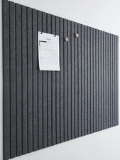 Large Cork Board for Office Black Felt Board Alternative - Slat Wall Paneling...