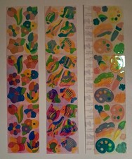 Vintage Lisa Frank Lot Of 3 Sticker Sheets S237 S174 S238 Paint Rose Fish