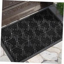 Doormat Outdoor Entrance 29.5x17, All-Weather Waterproof 29.5x17 Inch Black