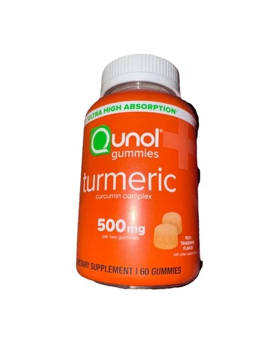 Qunol Turmeric Curcumin Gummies 500 mg Delicious Gummy Supplements Helps Support