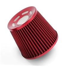 3" Inlet Clamp-On High Flow Cold Air Intake Filter 76mm Cone Replacement Red