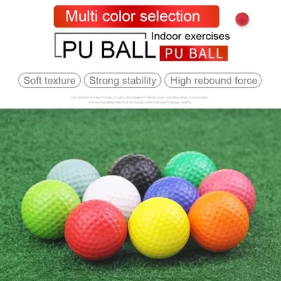 42Mm Mixed Color Pu Foam Solid Sponge Soft Ball Indoor Golf Practice Ball Toy Ba