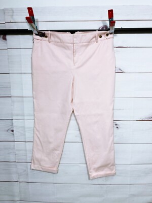 Ava & Viv Womens Ankle High Rise Jeans Size 16W Pink Pockets