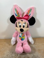 Disney Pink Easter Bunny Minnie Mouse 16" Plush Just Play