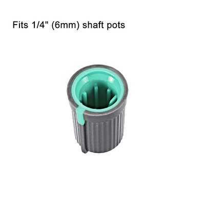 8 Boutons De Potentiomètre Vert - Pour Axe 6mm - Uxcell - 12x17mm - Neufs