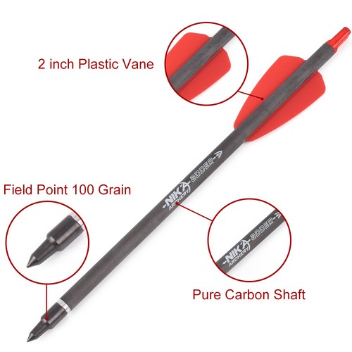 7.5'' Crossbow Bolts Carbon Arrows 6.2mm Arrows Archery for Hunting Target 12Pcs - Picture 5 of 6