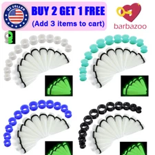 24PCS Large Size Ear Stretching Kit Silicone Tunnel Acrylic Taper Plugs 00G-20mm