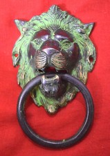 Llamador de puerta con forma de cara de león de latón estilo vintage llamador de puerta decoración BM34