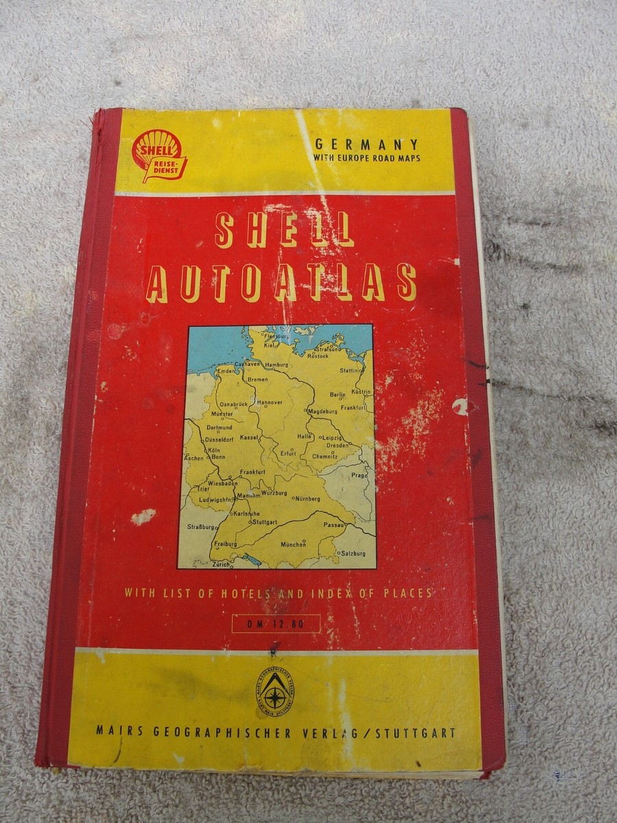 【j】Lesereise das Deutschland von 1954 Shell Autoatlas Maps Book Germany Autobahns Road HC Reise