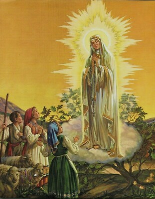 ''Our Lady Of Fatima'', 10''x8'', Sample Print VTG FREE SHIP