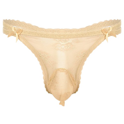 Men Sissy See Through Lace Bulge Pouch Briefs Lingerie Crossdress Underwear Sexy - Picture 16 of 52