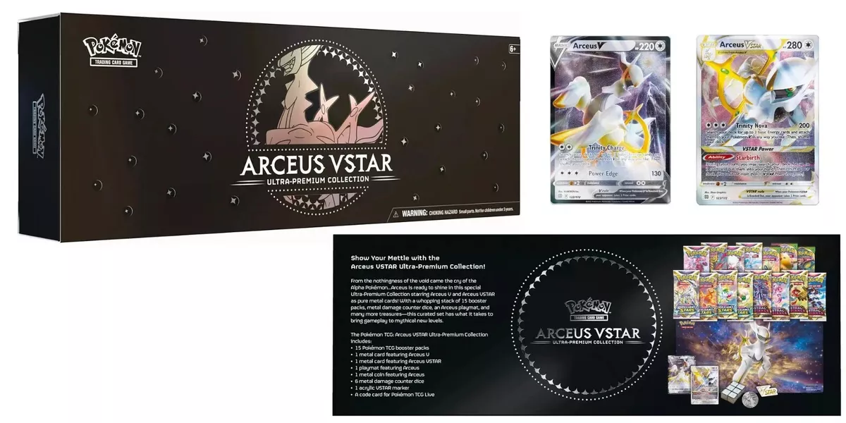 Pokemon TCG Arceus V + Arceus VSTAR Ultra-Premium Collection Metal Card  GameStop Exclusive 