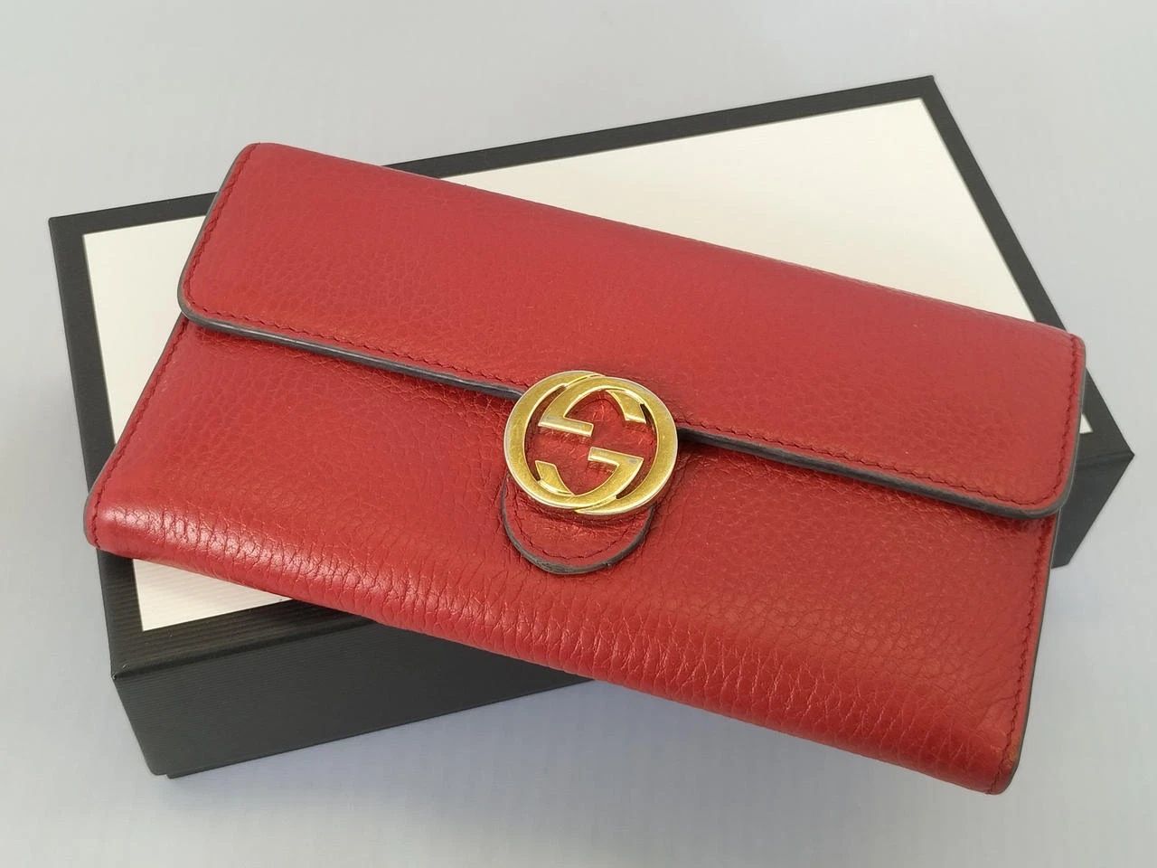 Gucci — GUCCI Long Wallet Red 7.4 inch