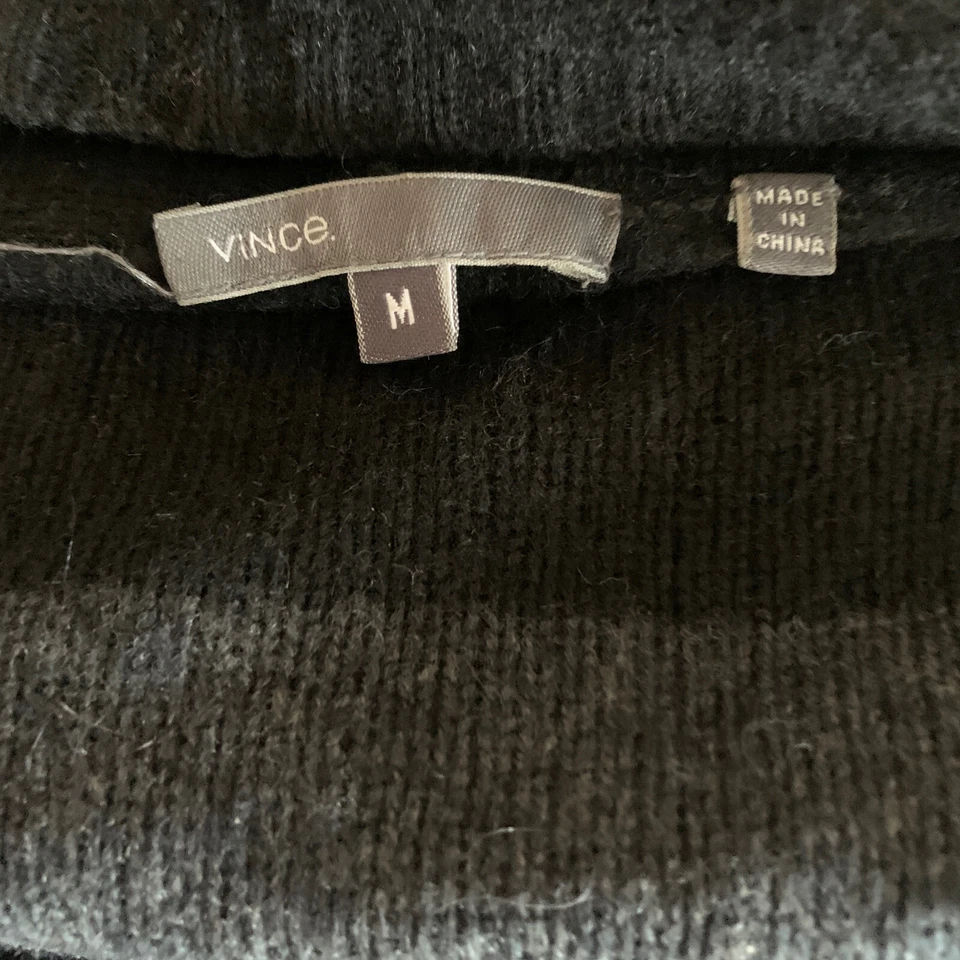VINCE Cardigan Medium Multicolor Stripe Cashmere Wool Alpaca Open Sweater - Image 4 of 4