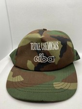 Vintage Camo Ciba Textile Chemicals Americap Hat Made in USA
