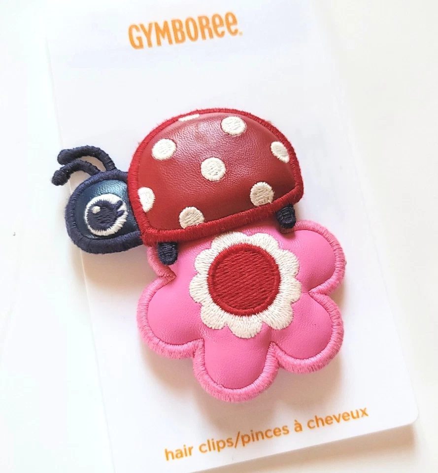 Juego de pasadores de pelo Gymboree Girls Smart Little Ladybug flor nuevo con etiquetas vintage Foto 2 de 4