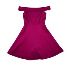 Lulus NWT Women's Season of Fun Purple Off-the-Shoulder Skater Dress Size XS