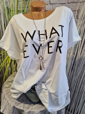 Shirt Damen Janet und Joyce Gr. 46bis 52 weiß Aufschrift große Größe (5 843)