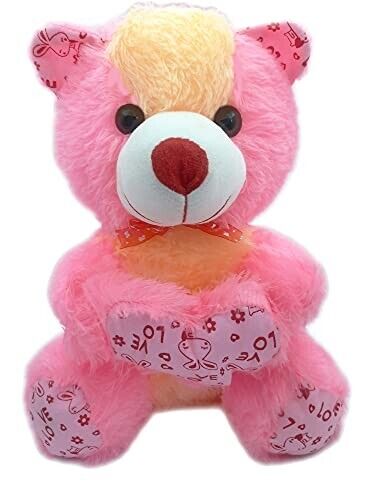 Soft Huggable Pink Teddy Bear With Non Toxic Fur &Heart for Kids Girlfriend Gift - Picture 1 of 4