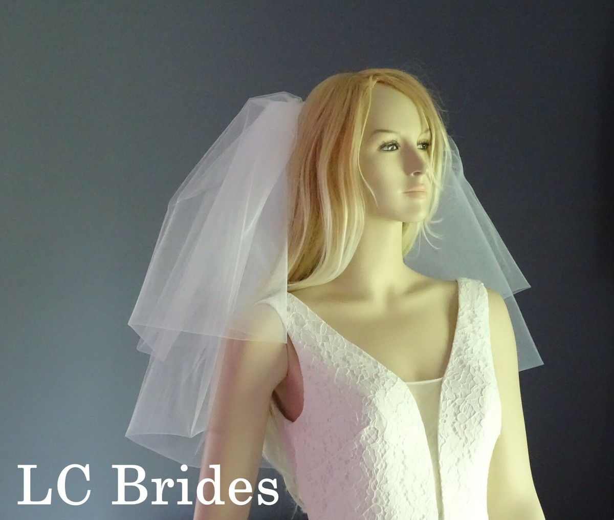 BUBBLE VEIL IVORY Double Tier Bubble Veil - Puffy Veil | WeddingVeil.com main image 3