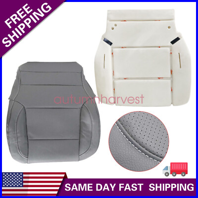 Complete Front Seat Cover Set With Foam For 2007-2014 GMC Sierra & Chevy Silverado – Light Titanium Gray