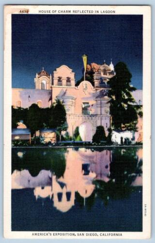 1935 HOUSE OF CHARM LAGOON AMERICA'S EXPOSITION SAN DIEGO CALIFORNIA POSTCARD - Picture 1 of 2