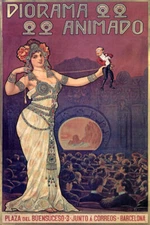 DIORAMA ANIMADO BARCELONA MARIONETTE PUPPET SHOW THEATER VINTAGE POSTER REPRO