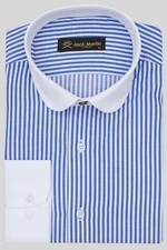 Jack Martin - Mens Striped Club Collar Long Sleeve Dress Shirts For Men