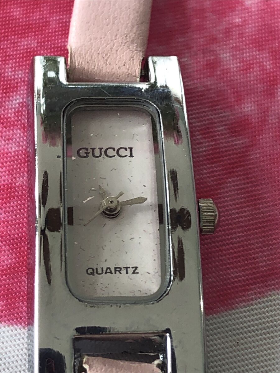 Vintage Gucci Womens Watch Quartz Pink Silver Tank New Vintage Gucci Womens Watch Quartz Pink Silver Tank New
