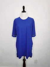 LULULEMON Get It On Dress Women's Size 10 Navy Short Sleeve Tunic Pockets