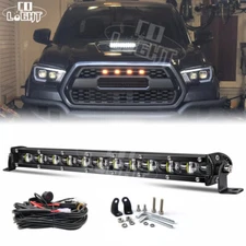 For 2016-23 Toyota Tacoma Hood Scoop Mount 14" Inch LED Work Light Bar Wiring