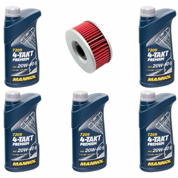 MotoröL ÖLfilter HF144 Set 20W40 5 Liter FüR Yamaha FZR 600 FZR600 XJ 600 XJ600-image