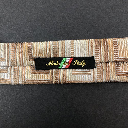 Bugatchi Uomo Brown Tan Geometric Textured Italian Neck Tie 58” - Picture 4 of 6