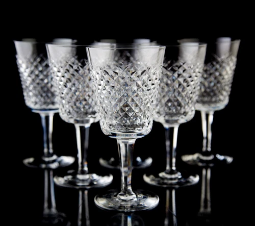 Waterford Alana Water Goblet Glasses Set of 6 Elegant Vintage Crystal Signed
