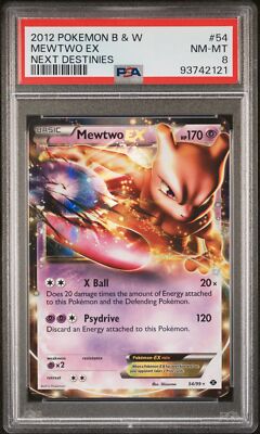 PSA 8 Mewtwo Ex #54 2012 Pokemon Black & White Next Destinies