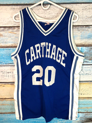 Rawlings Carthage #20 High School? Basketball Jersey Vtg 90s Adult 42 Large USA