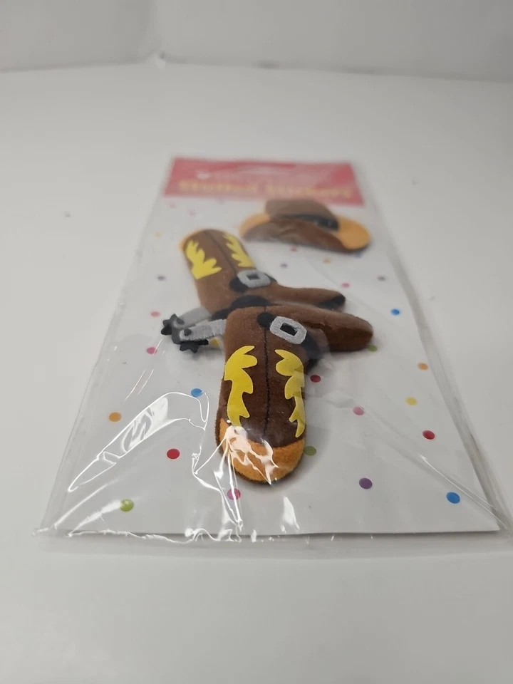 Mrs Grossman's Pegatinas de Peluche Botas de Vaquero y Sombrero Adornos Difusos Hinchados Foto 2 de 4