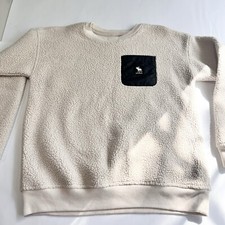Abercrombi kids crew neck ivory sweatshirt front pocket shepra kids size 10/12