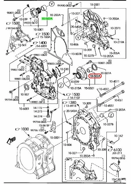 Cojinete de engranaje estacionario principal genuino Mazda RX-7 RX-8 0820-10-502B fabricante de equipos originales Foto 3 de 4