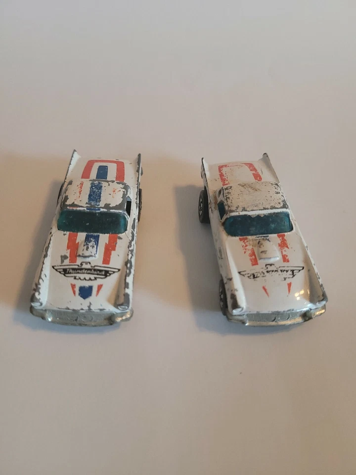Vtg Lot of 2 1977 Hot Wheels '57 T-Bird Ford Thunderbird White HONG KONG! RARE! - Image 3 of 4