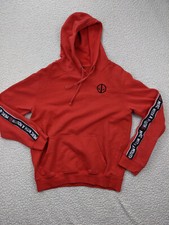 Marvel Deadpool Hoodie Men Small Red Sweatshirt Long Sleeve Arm Stripe Oversize