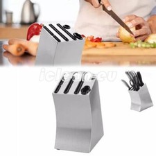 Stainless Steel Knife Holder Block Set Kitchen Tool Storage Rack Scissor Slot